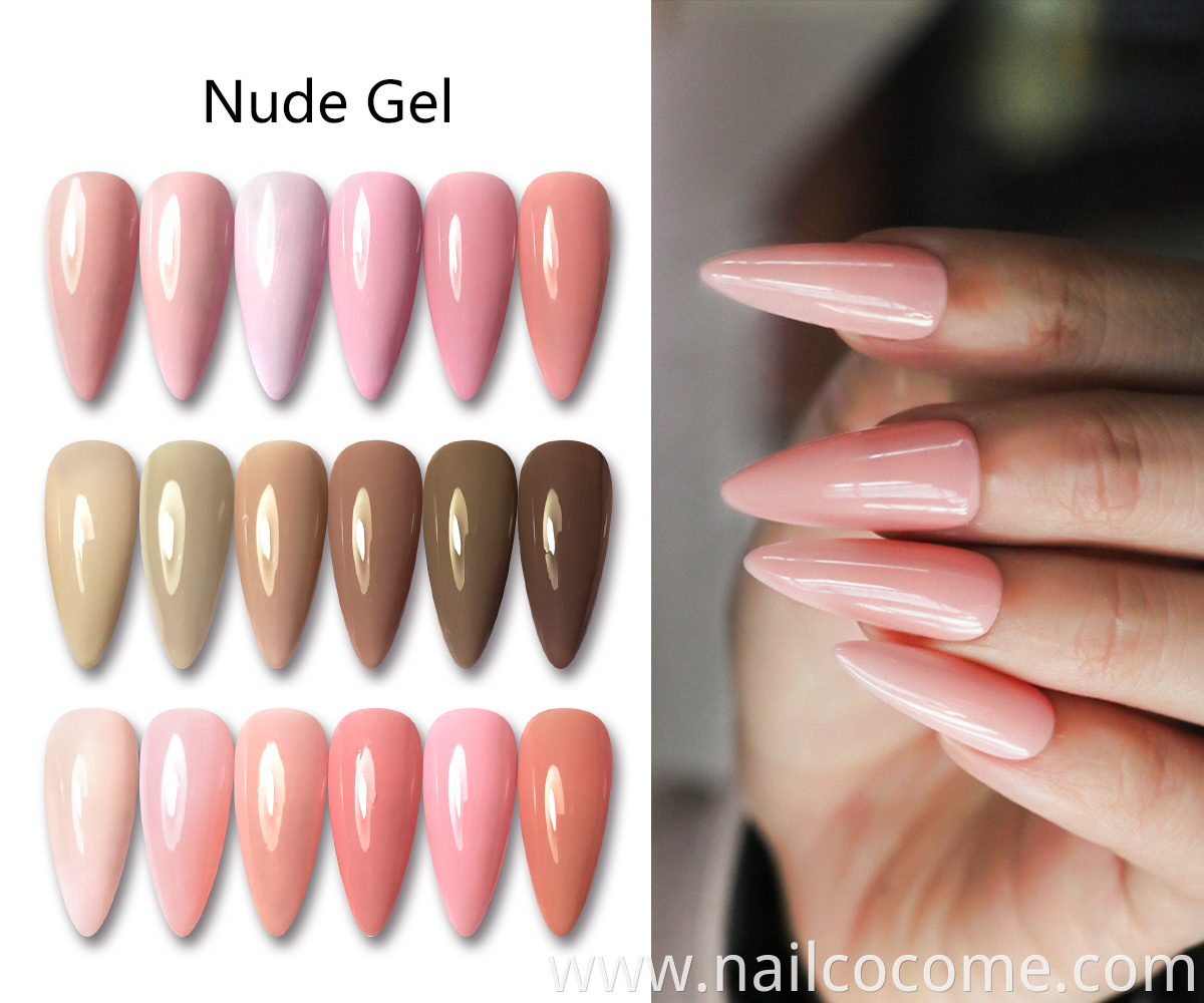 Hot Sale private label Non-toxic 80 nude color UV nail glue gel polish